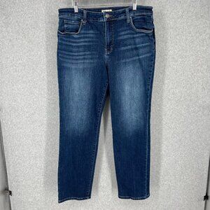 Kut from the Kloth Reese High Rise Ankle Straight Leg Jean Size 14 Dark Wash